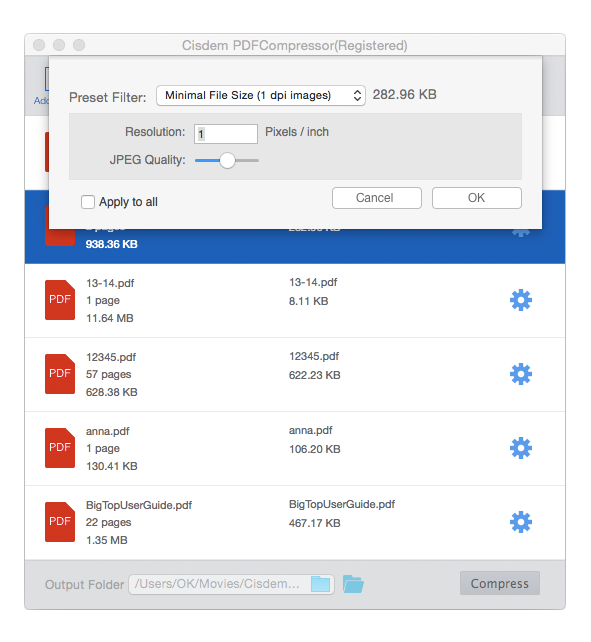 PDF Compressor to reduce PDF file size on Mac