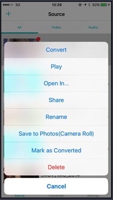 tap "convert" iphone