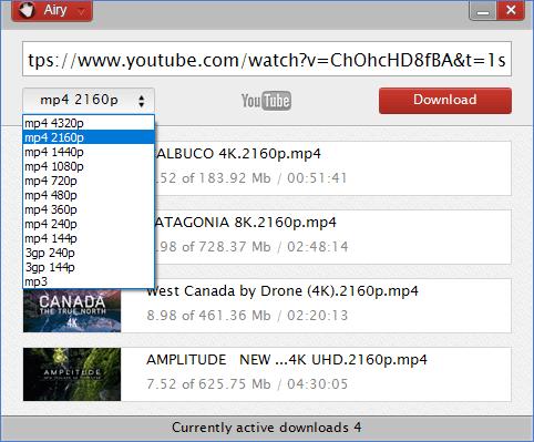 download 4K video on Airy