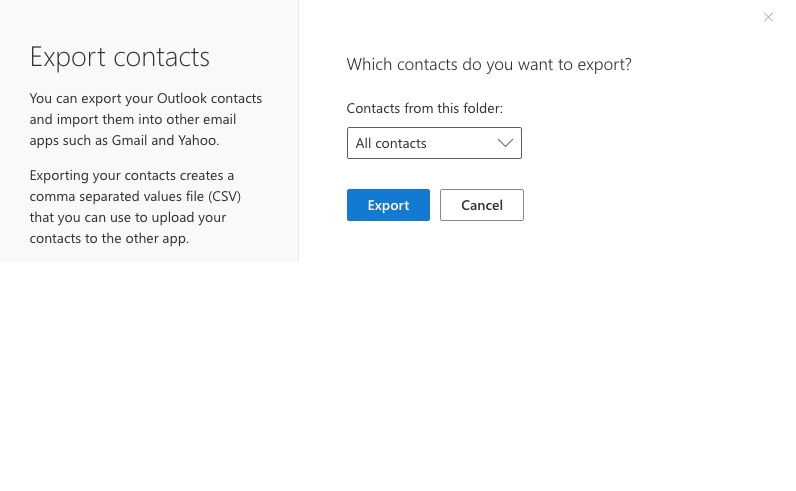 export contacts to CSV