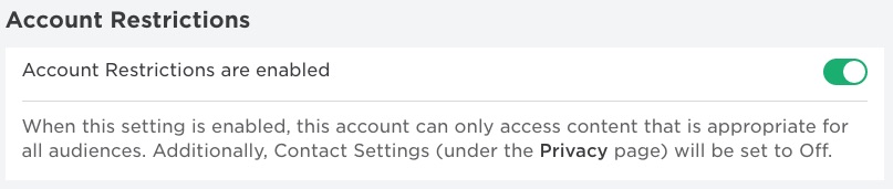 account restrictions