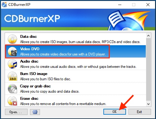 cdburnerxp burn a video dvd