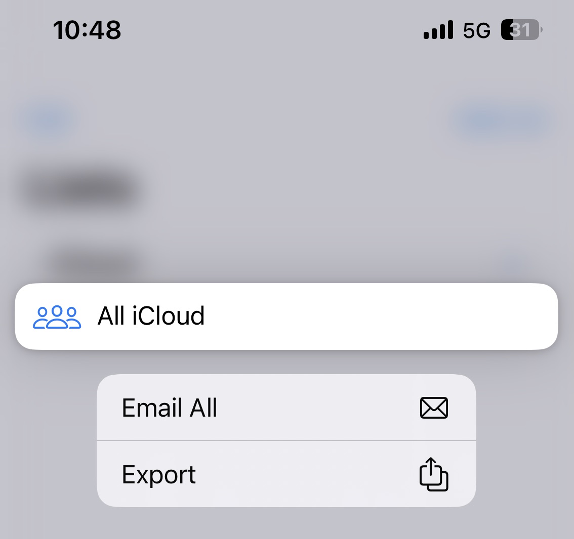 export iPhone contacts
