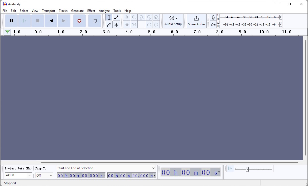 click audio setup button on the top part of audacity interface