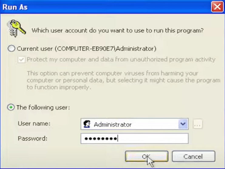 recover windowxp data with cmd 02
