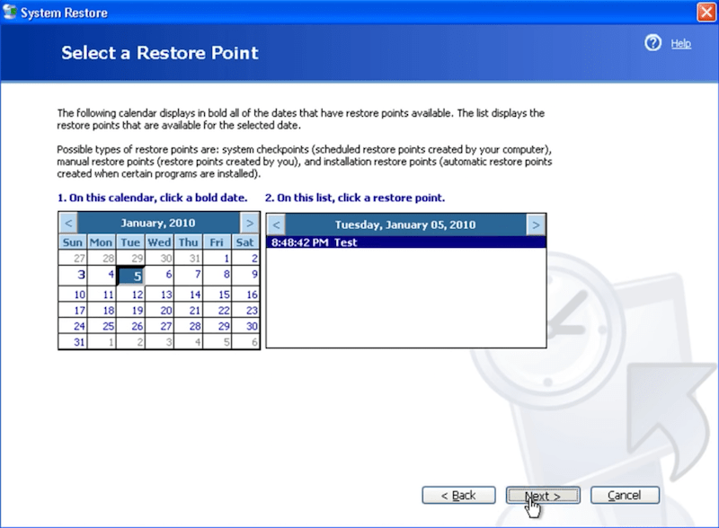 recover windowsxp data system restore 03