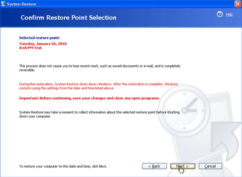 recover windowsxp data system restore 04