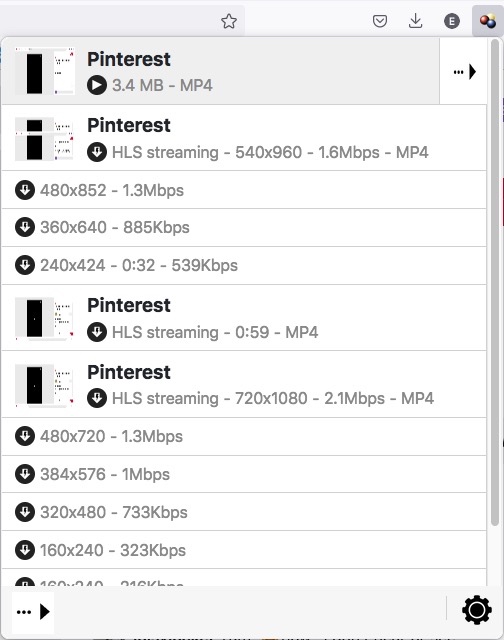 pinterest video with multiple options