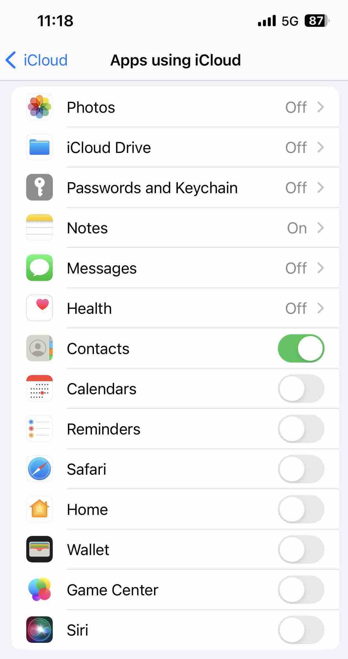 sync iPhone contacts with iCloud