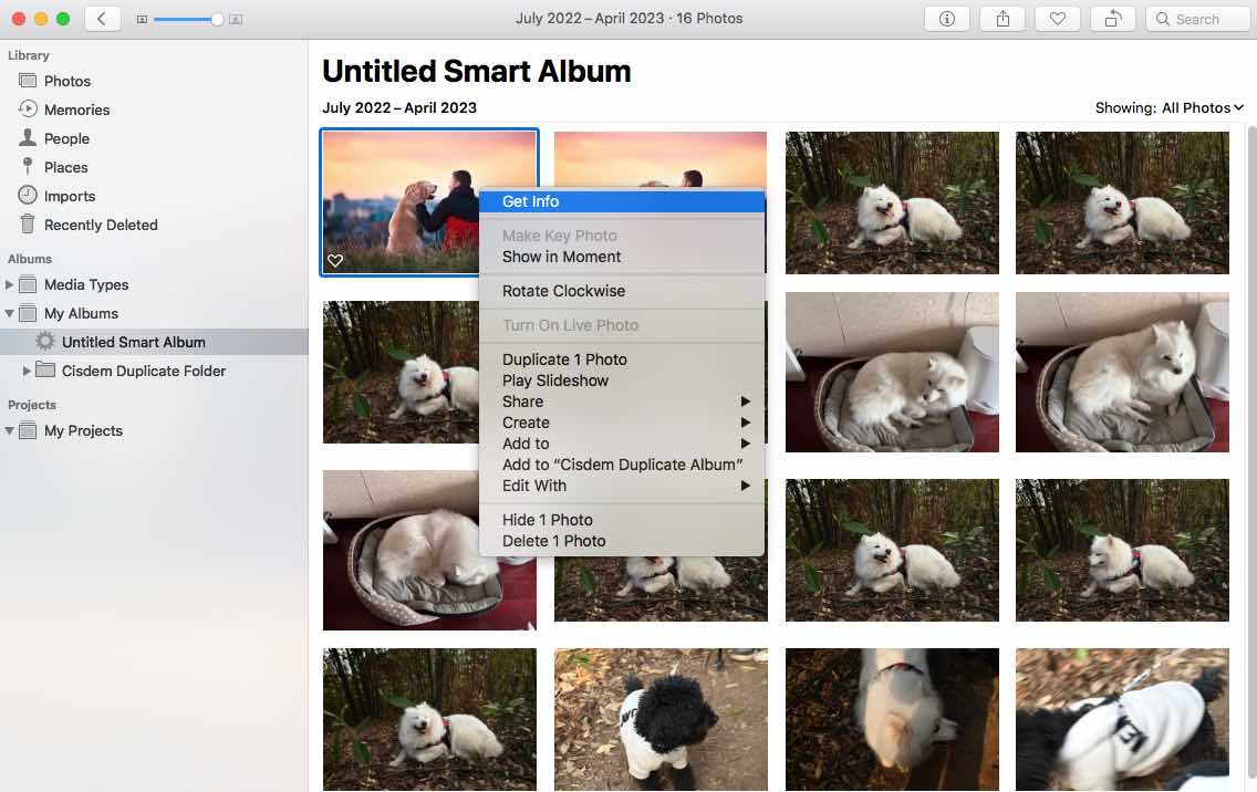 delete duplicate photos by hand