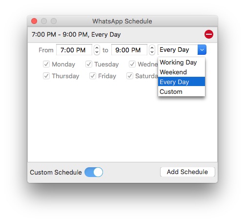 custom schedule for Fortnite