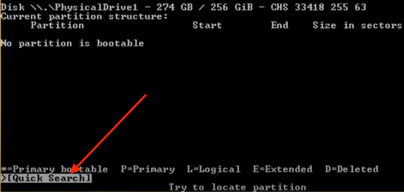 recover partition with testdisk 06