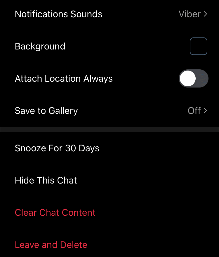 the Hide this chat option