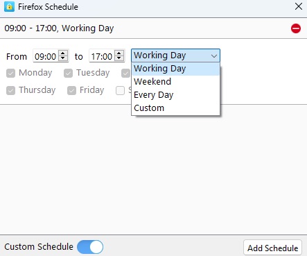 Schedule feature