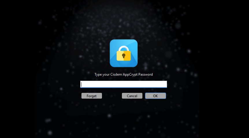 enter the password to access AppCrypt
