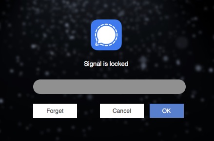 Signal app is locked on computer