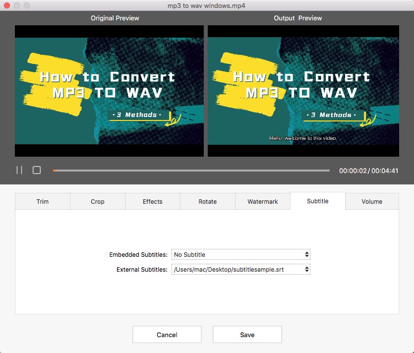 upload external subtitle file