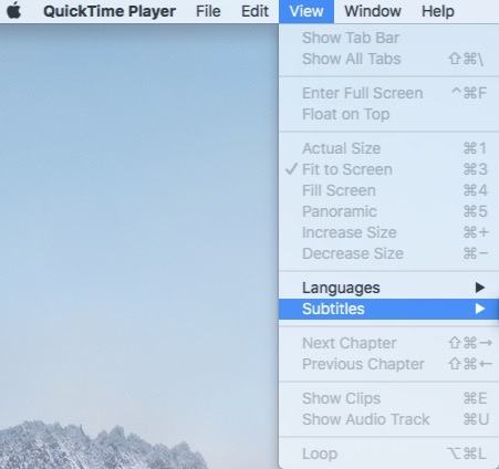 using quicktime player to add subtitles to mp4