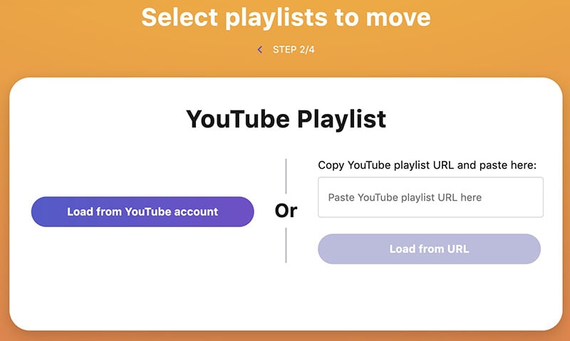 select playlist to move