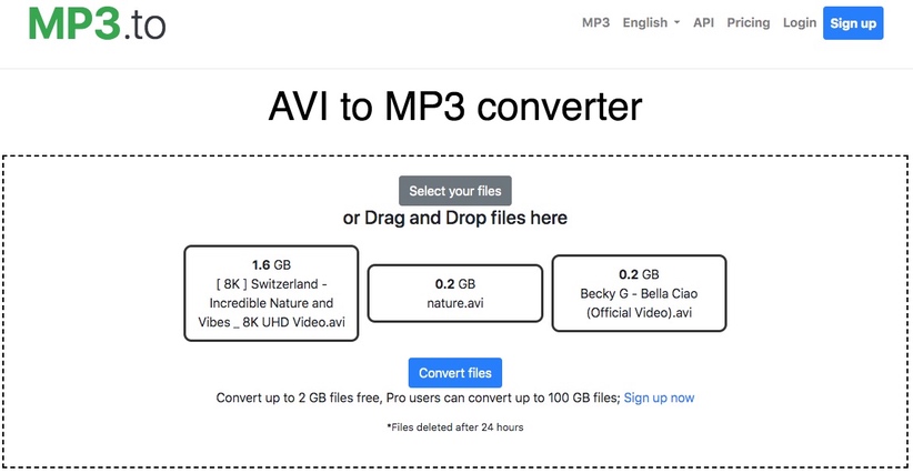 convert avi to mp3 online with mp3.to