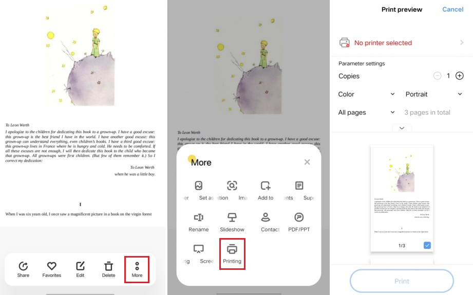 convert screenshot to pdf android
