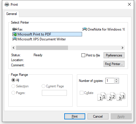 convert screenshot to pdf windows
