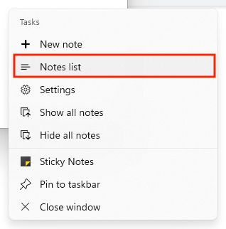 check notes list