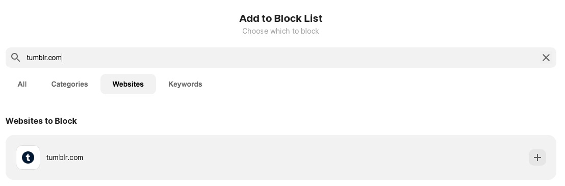 block Tumblr with BlockSite extension