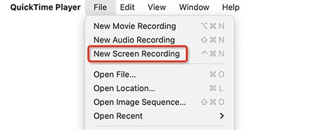 choose new screen recording 
