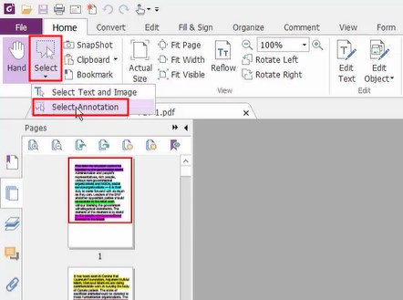 remove highlight from pdf foxit02