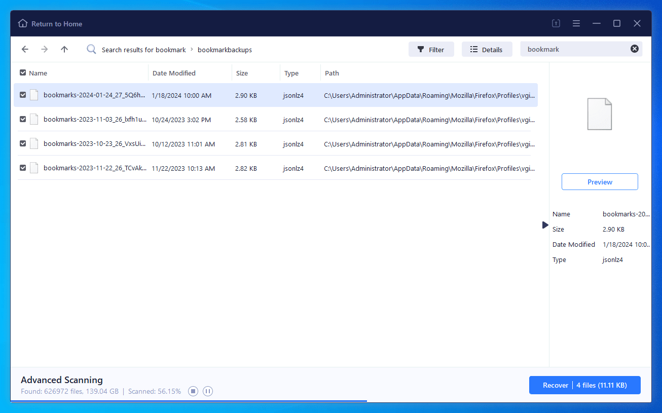 recover firefox bookmark cisdem 06