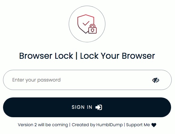 browser is locked by Browser Lock extension
