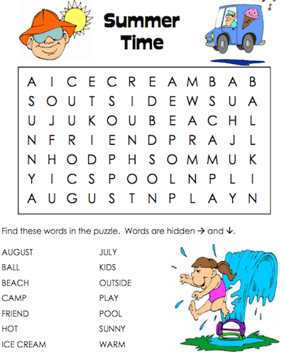 summer word search 12