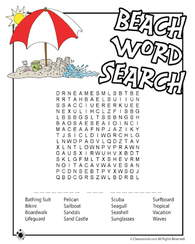 summer word search 16