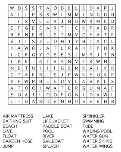 summer word search 26