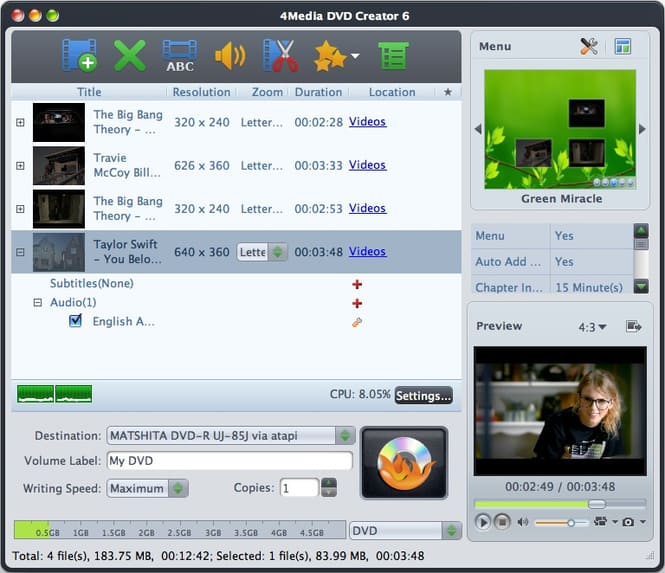 4media dvd creator interface