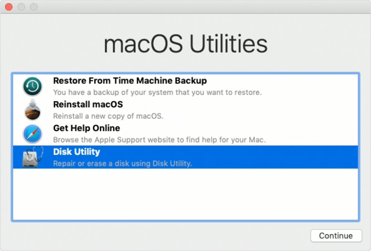 choose disk utility