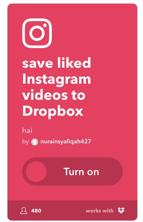 save liked instagram videos to dropbox 