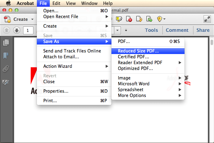 shrink pdf file size with adobe