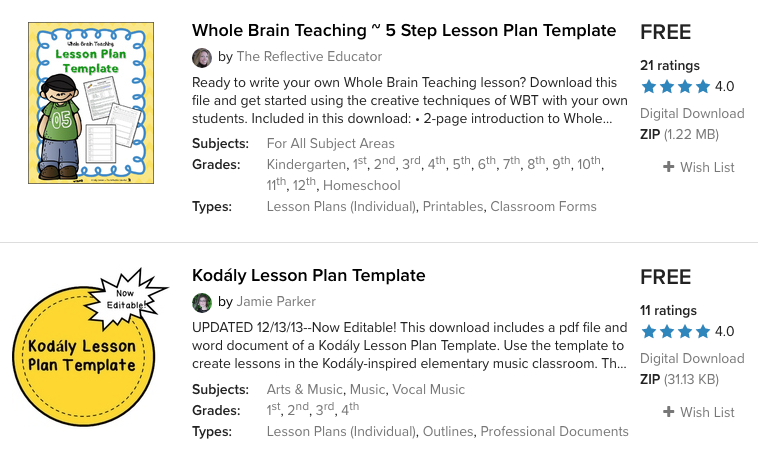 teacherspayteachers lesson plan template