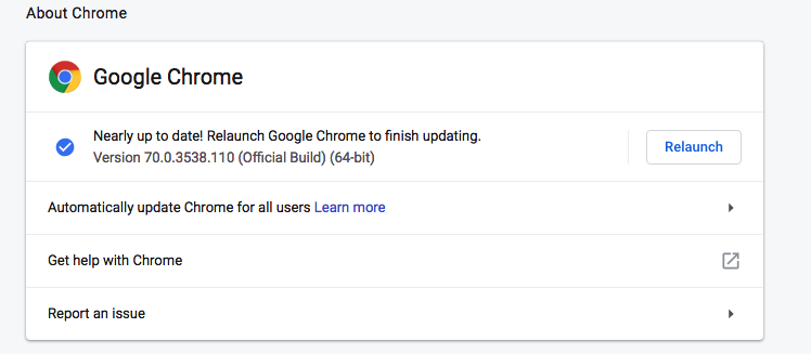 Update Your Browser on Chrome