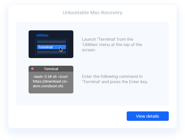 Unbootable Mac Recovery