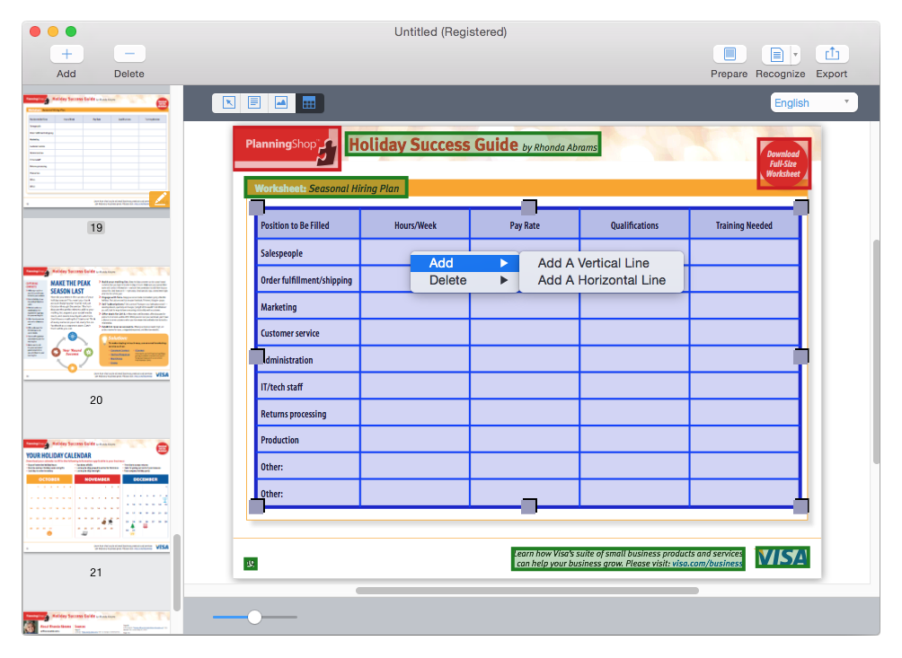 file editing feature of ocrwizard