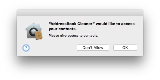 a dialog box asking you to give access to contacts