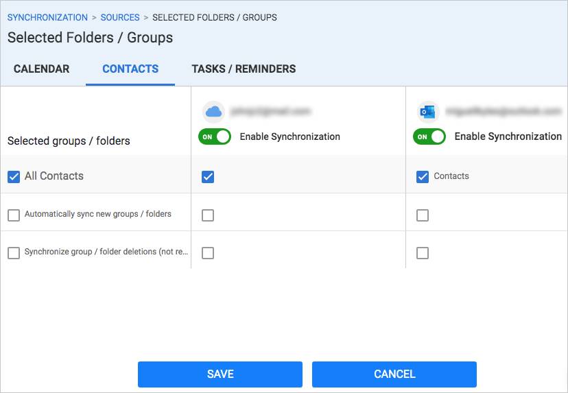 configure sync settings