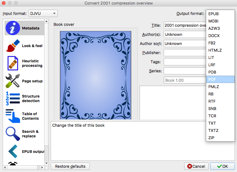 calibre djvu to pdf mac03