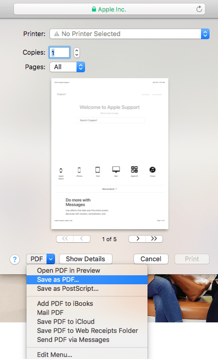 save pdf safari mac