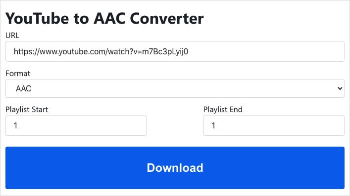 youtube to aac converter free online - loaderto 01