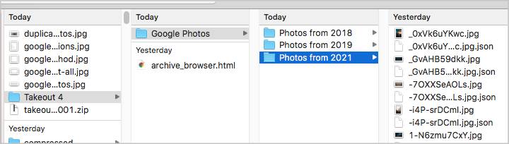 the Google Photos folder