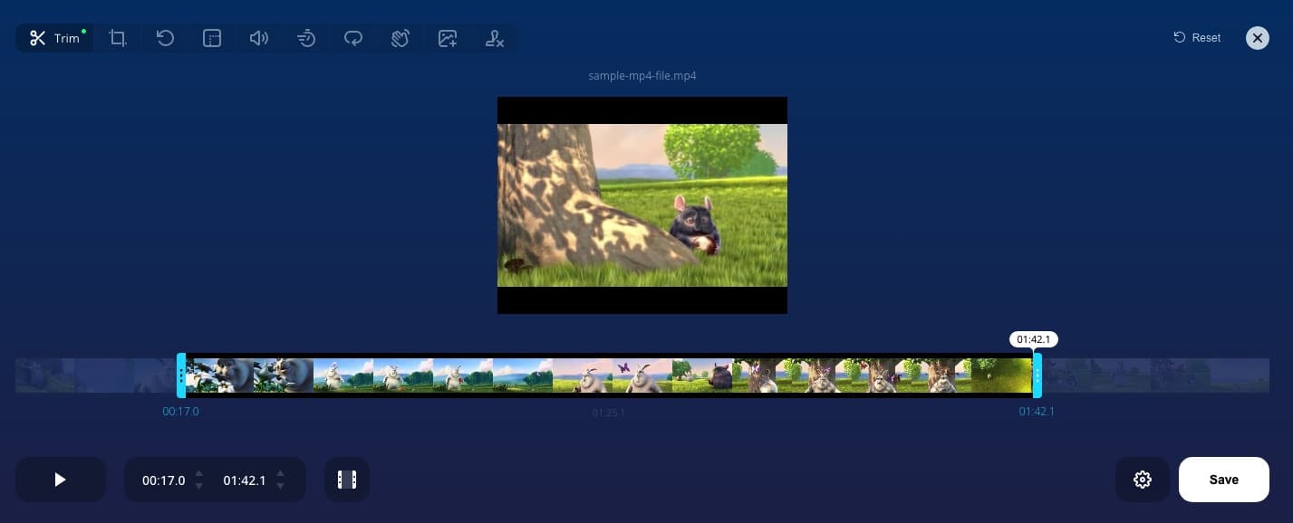 trim video with online tool